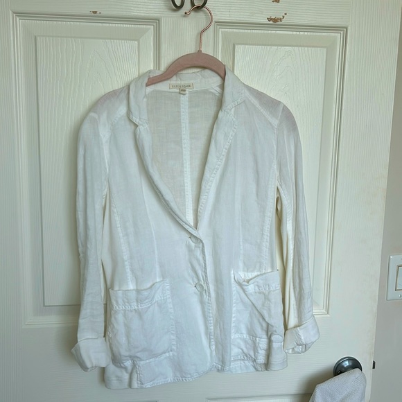 Eileen Fisher White Linen Blazer - Picture 1 of 11